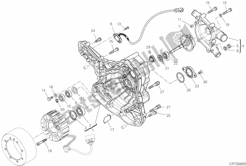 Tutte le parti per il Coperchio Del Generatore del Ducati Hypermotard 950 2020